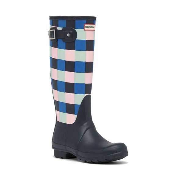 Hunter Shoes - (Sold) Hunter Original Tall Gingham Waterproof Rai
